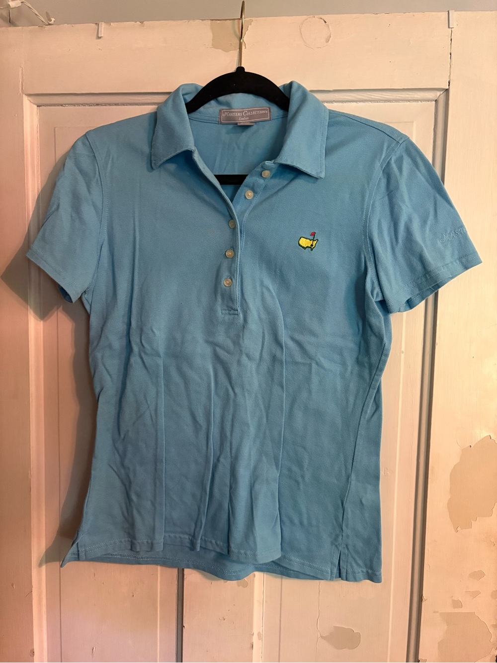 Masters Light Blue Short Sleeve Polo with Embroidered Logo 100% cotton